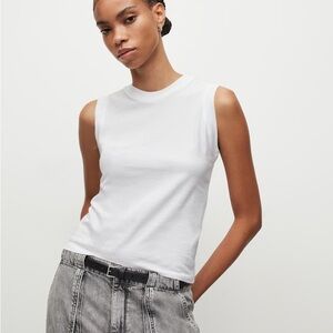 All Saints White Fitted Sleeveless Tank Top